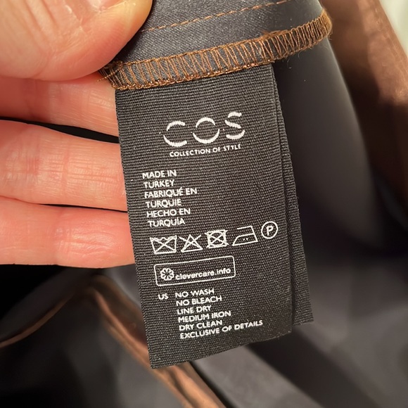 NWT COS Metallic Bronze Midi Dress Size 2 - Picture 9 of 10